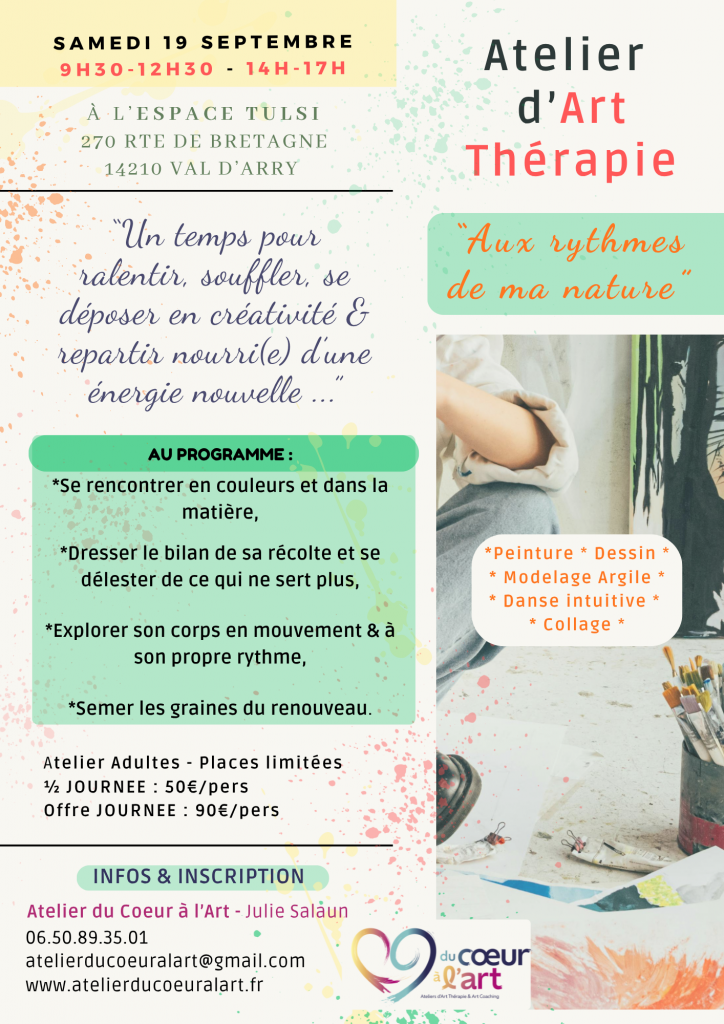 Art Thérapie avec Julie Salaun à l'Espace Tulsi à Missy